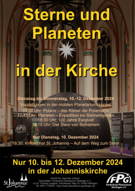 Plakat Sterne und Planeten in der Kirche